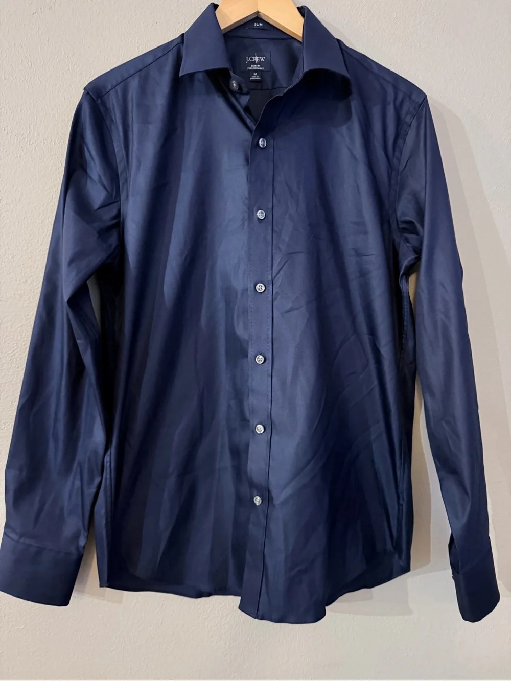 J. Crew Men's Dress Shirt in Navy Blue